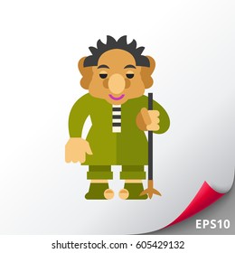 Troll creature with pole icon