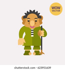 Troll creature with pole icon