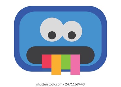 Troll Face Flat Sticker Design