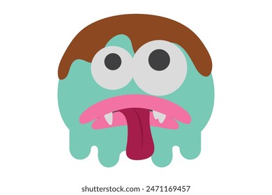 Troll Face Flat Sticker Design