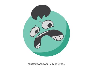 Troll Face Flat Sticker Design