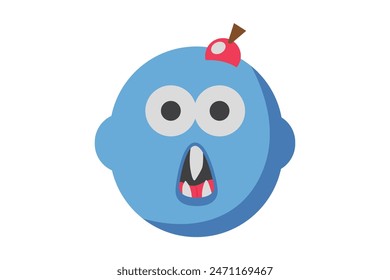 Troll Face Flat Sticker Design