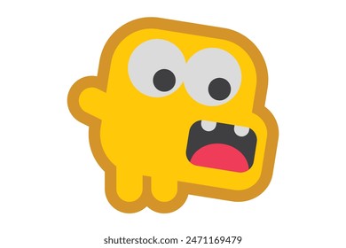 Troll Face Flat Sticker Design