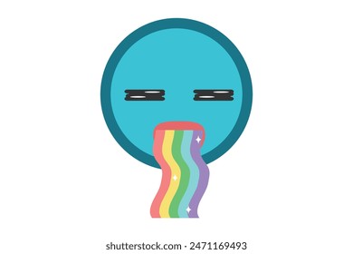Troll Face Flat Sticker Design