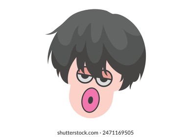 Troll Face Flat Sticker Design