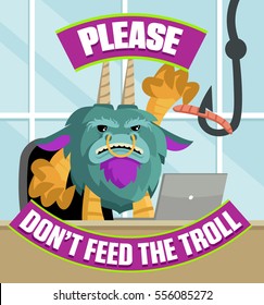 troll furry hater feed with laptop campaign  