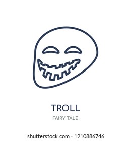 Troll icon. Troll linear symbol design from Fairy tale collection. Simple outline element vector illustration on white background.