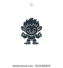 Troll icon symbol vector illustration isolated on white background