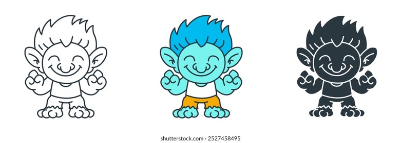 Ilustración vectorial de símbolo de icono de troll aislado sobre fondo blanco