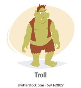 Troll. Isolated art on white background. Vector. Cartoon. Flat.