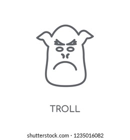 Troll linear icon. Modern outline Troll logo concept on white background from Fairy Tale collection. Suitable for use on web apps, mobile apps and print media.