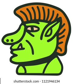 troll with a punk crest