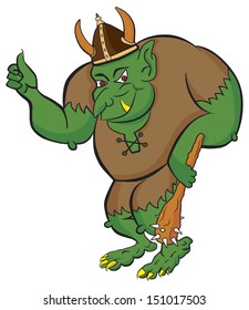 Troll showing thumbs up for Internet likes