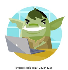 a troll using a computer