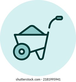 Trollers cart, illustration, vector on a white background.