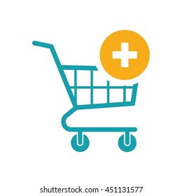 trolley add icon on white background