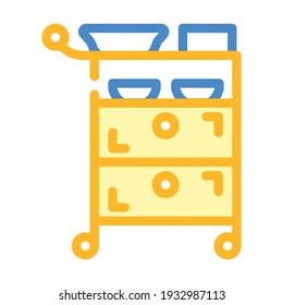 trolley airline food color icon vector. trolley airline food sign. isolated symbol illustration
