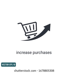 trolley and up arrow icon increase purchases symbol design element logo template vector eps 10