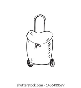 trolley bag drawing vector sketch