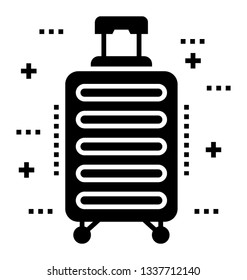 Trolley bag, glyph vector icon