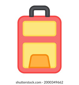 Symbol für Trolley-Tasche, flaches Design der Aktentasche
