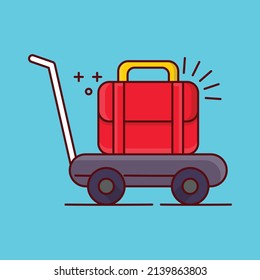 trolley bag Vector illustration on a transparent background.Premium quality symbols. vector line flat  icon for concept and graphic design.