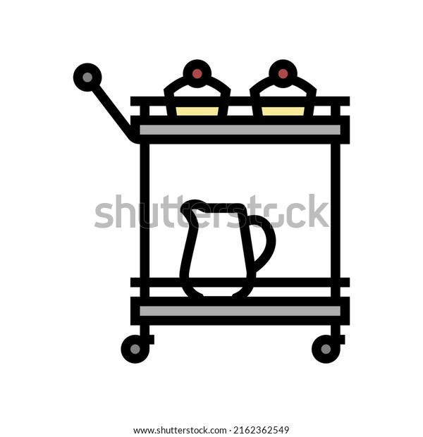 trolley bar cart color icon vector. trolley\
bar cart sign. isolated symbol\
illustration
