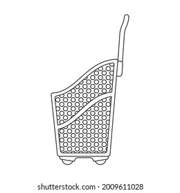 Trolley basket vector outline icon. Vector illustration supermarketart cart on white background. Isolated outline illustration icon of trolley basket .