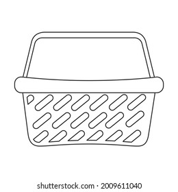Trolley basket vector outline icon. Vector illustration supermarketart cart on white background. Isolated outline illustration icon of trolley basket .