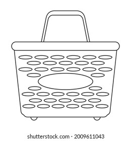 Trolley basket vector outline icon. Vector illustration supermarketart cart on white background. Isolated outline illustration icon of trolley basket .