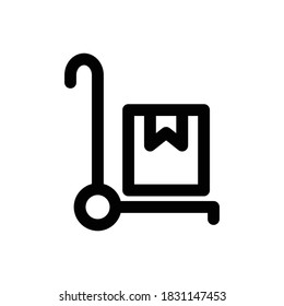 Trolley (Black Friday) icon outline vector. isolated on white background