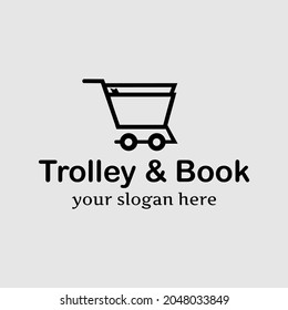 trolley and book logo design
