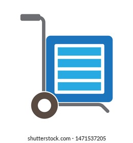 trolley box icon. flat illustration of trolley  box- vector icon. trolley box sign symbol