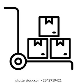 trolley box icon on transparent background