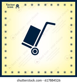 Trolley with box, vector illustration