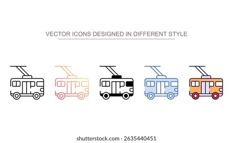 Trolley Bus icon design with white background stock illustration