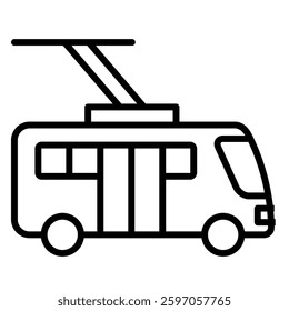 Trolley Bus icon line vector illustration