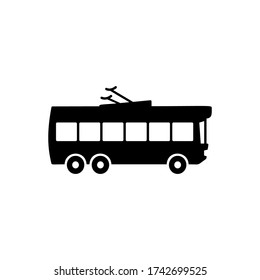 Trolley bus icon. Simple vector public transport icons for ui and ux, website or mobile application