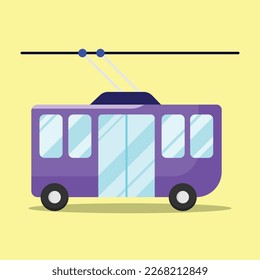 Trolley bus icon. Subtable to place on transportation, etc.