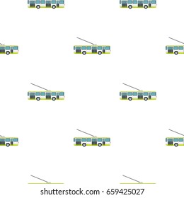 Trolley bus pattern seamless flat style for web vector illustration