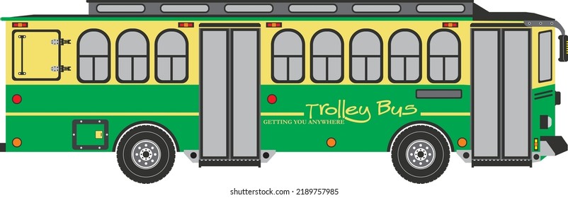 Trolley bus in vintage and classic model vector illustration