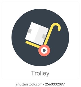 Trolley and cargo icon concept