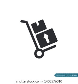 Trolley Cargo Icon Vector Template Flat Design
