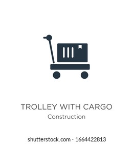 Trolley with cargo icon vector. Trendy flat trolley with cargo icon from construction collection isolated on white background. Vector illustration can be used for web and mobile graphic design, logo, 
