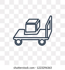 Trolley with Cargo vector outline icon isolated on transparent background, high quality linear Trolley with Cargo transparency concept can be used web and mobile