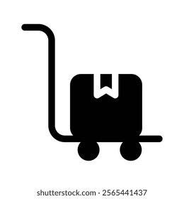 A trolley carrying luggage symbolizing transportation or baggage handling vector