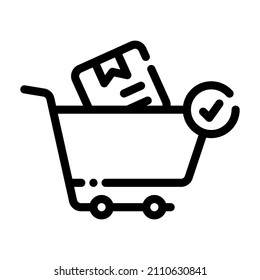 paquete de paquete de paquete de carrito de carro de carro envío de paquetes añadir al icono de ecommerce de carro