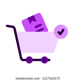 trolley cart box package packet shipment shipping add to cart ecommerce icon