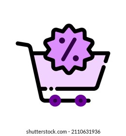 trolley cart discount price add to cart ecommerce icon