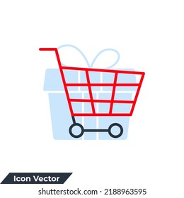 Trolley Cart Symbol Symbol Symbol Vektorgrafik. Warenkorb-Symbol-Vorlage für Grafik- und Webdesign-Kollektion